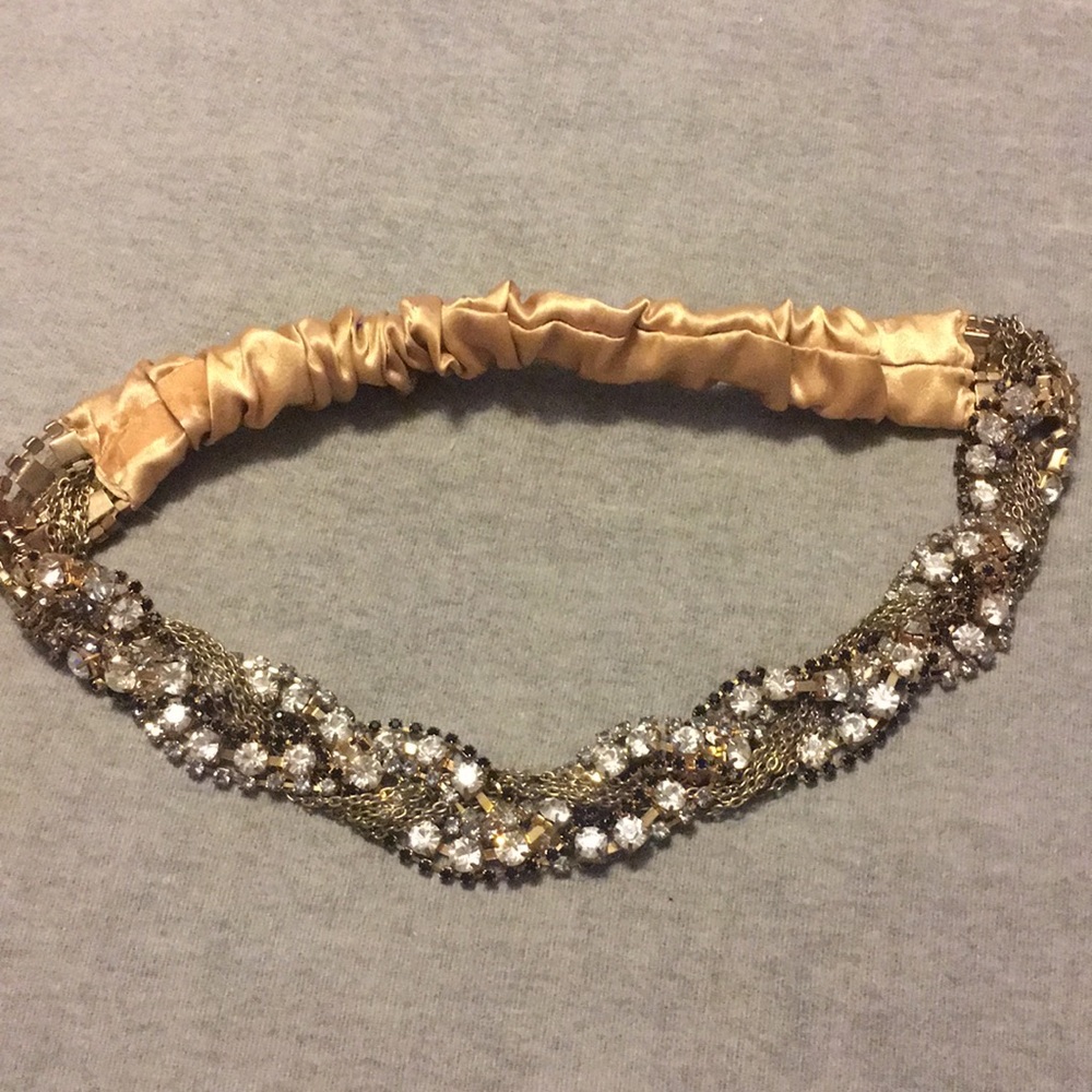 Gold rhinestone and crystal headband